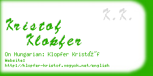 kristof klopfer business card